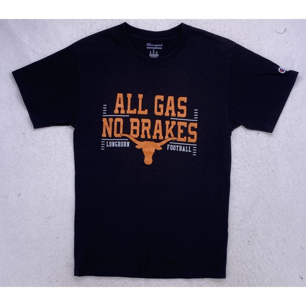 Champion Texas Longhorns T-Shirt Adult Small Black All Gas No Brakes Football S
